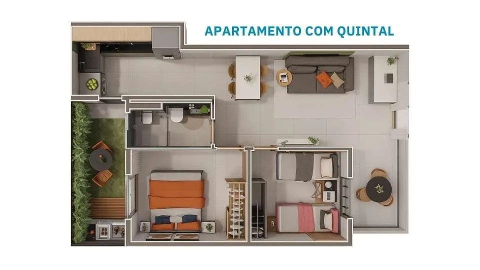 Planta 2 quartos